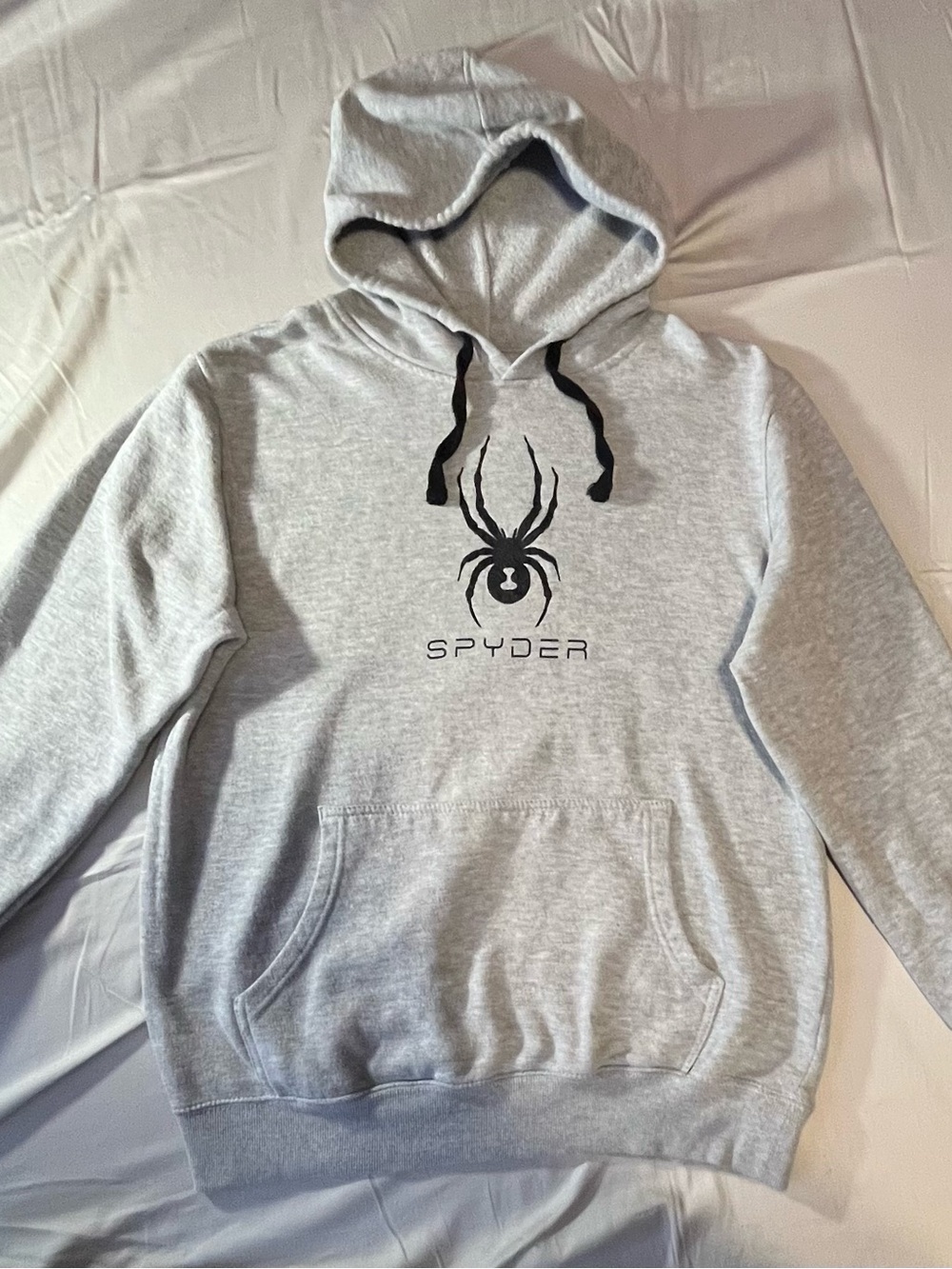 Spyder Light Gray Pullover Hoodie with Black Logo